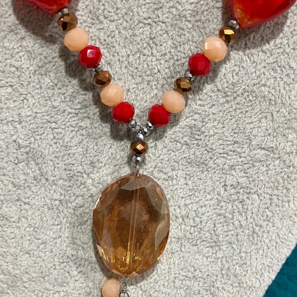 Red Heart Beaded Necklace - Picture 3 of 3